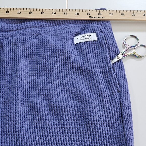Calvin Klein Sweatpants Womens 3X Blue Waffle Thermal Active Lounge Performance - Picture 5 of 15